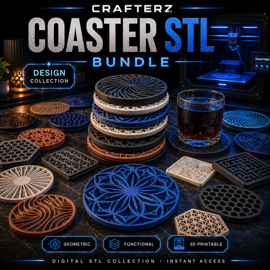 Coaster STL Bundle – 3D Printable Modern Geometric and Decorative Drink Coaster Designs | Crafterz