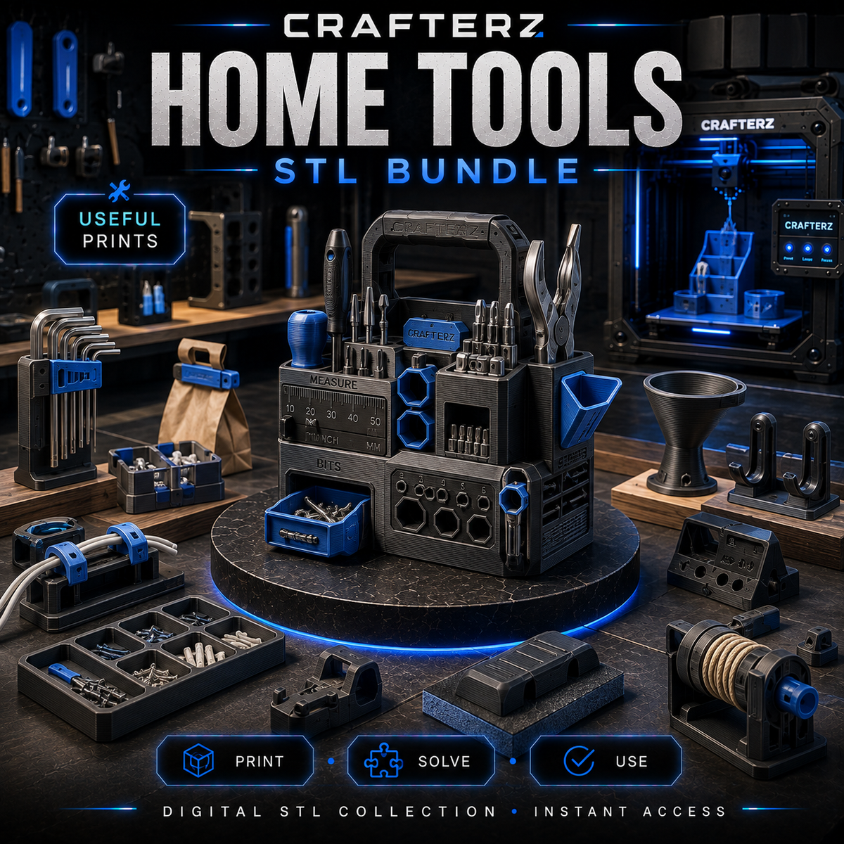 Home Tools STL Bundle – Useful 3D Printable Household Tools and Functional Accessories | Crafterz