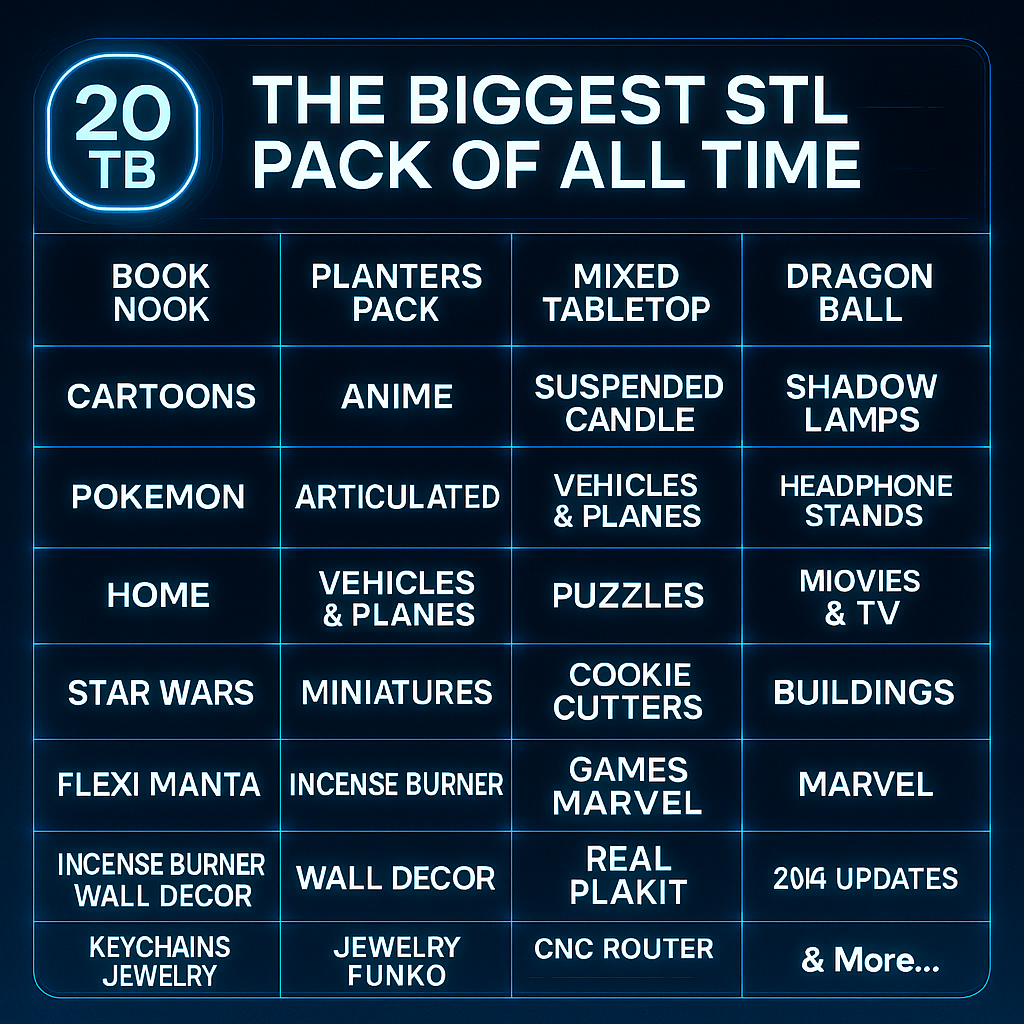 ultimate STL pack

The Biggest STL Pack

tabletop miniatures STL

STL pack with updates

STL files for makers

STL files bundle

Star Wars style STL pack

puzzles STL files

premium STL pack

organized STL library

organized 3D model pack

mega STL bundle

Marvel style STL models

lifetime STL access

huge 3D model bundle

Google Drive STL access

download STL files

digital STL bundle

DC inspired STL files

cutting machine designs

cosplay STL files

cosplay helmet STL

CNC router STL pack

book nook STL 