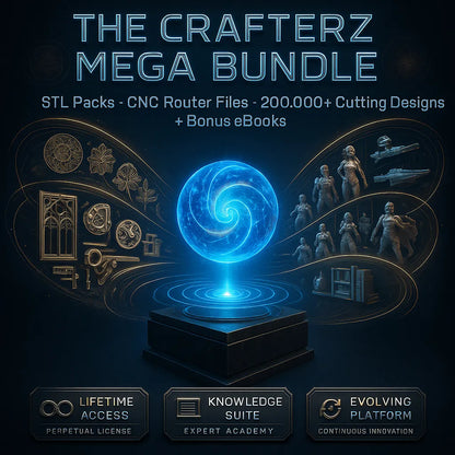 Crafterz Mega Bundle, DXF cutting machine files, 3D models for makers, Ultimate crafting bundle, Laser cutting files, 3D printing designs, Commercial-use design files, Laser engraving files, DXF files for CNC machines, Professional 3D models, 200,000 cutting machine files, Digital crafting bundle, Ultimate design bundle, Commercial-use laser files, High-quality 3D models, Laser cutting designs, Crafterz DXF files, 3D models for laser cutting, Instant download crafting files, Laser cutting design bundle, Fre