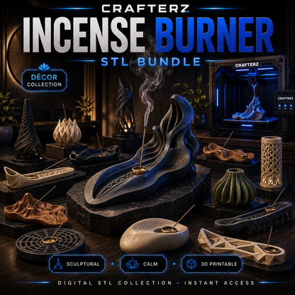 Incense Burner STL Bundle – 3D Printable Decorative and Sculptural Incense Holder Designs | Crafterz