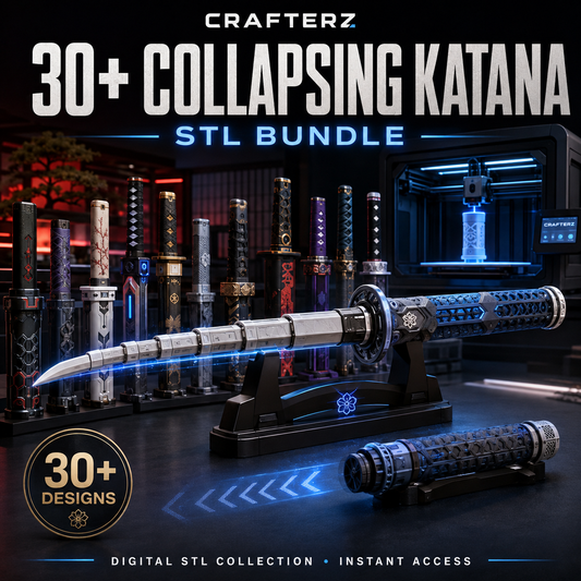 30+ Collapsing Katana STL Bundle – Print-in-Place 3D Printing Collection