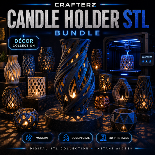 Candle Holder STL Bundle – 3D Printable Modern and Decorative Candle Holder Designs | Crafterz