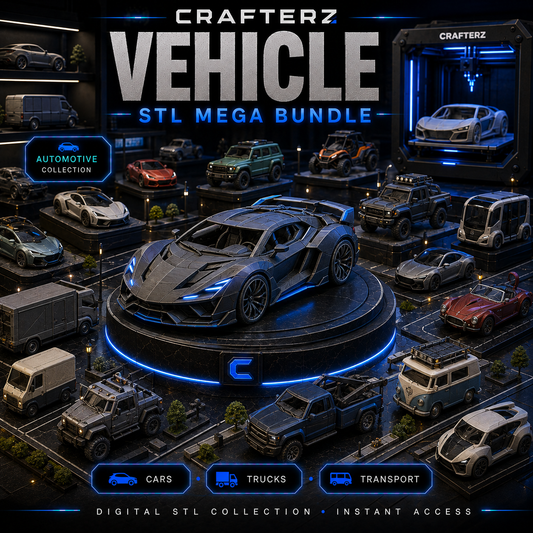 Vehicle STL Mega Bundle – 3D Printable Cars, Trucks and Transport Model Collection | Crafterz