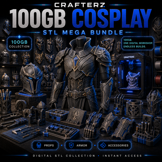 100GB Cosplay STL Mega Bundle – 3D Printable Props, Armor and Costume Accessory Collection | Crafterz