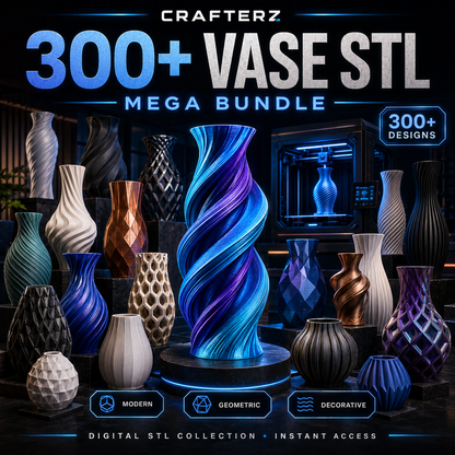 300+ Vase STL Mega Bundle – 3D Printable Modern and Decorative Vase Designs | Crafterz