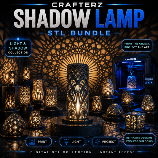Shadow Lamp STL Bundle – 3D Printable Decorative Lamps with Light and Shadow Patterns | Crafterz