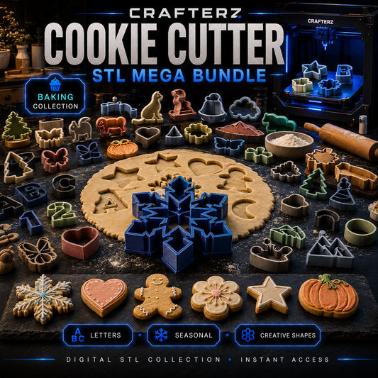 Cookie Cutter STL Mega Bundle – 3D Printable Baking Shapes, Letters, Numbers and Seasonal Cutter Designs | Crafterz